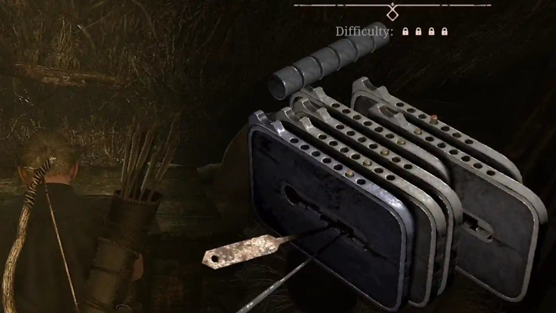 In-game screenshot showing Cor Kalom's second-floor chest lock mechanism positions.